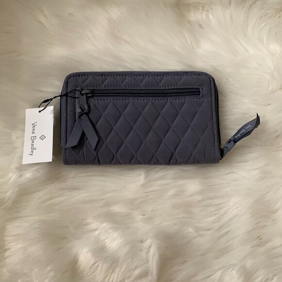 VERA BRADLEY Diamond Quilted RFID Turnlock Wallet in Carbon Gray - Picture 4 of 4